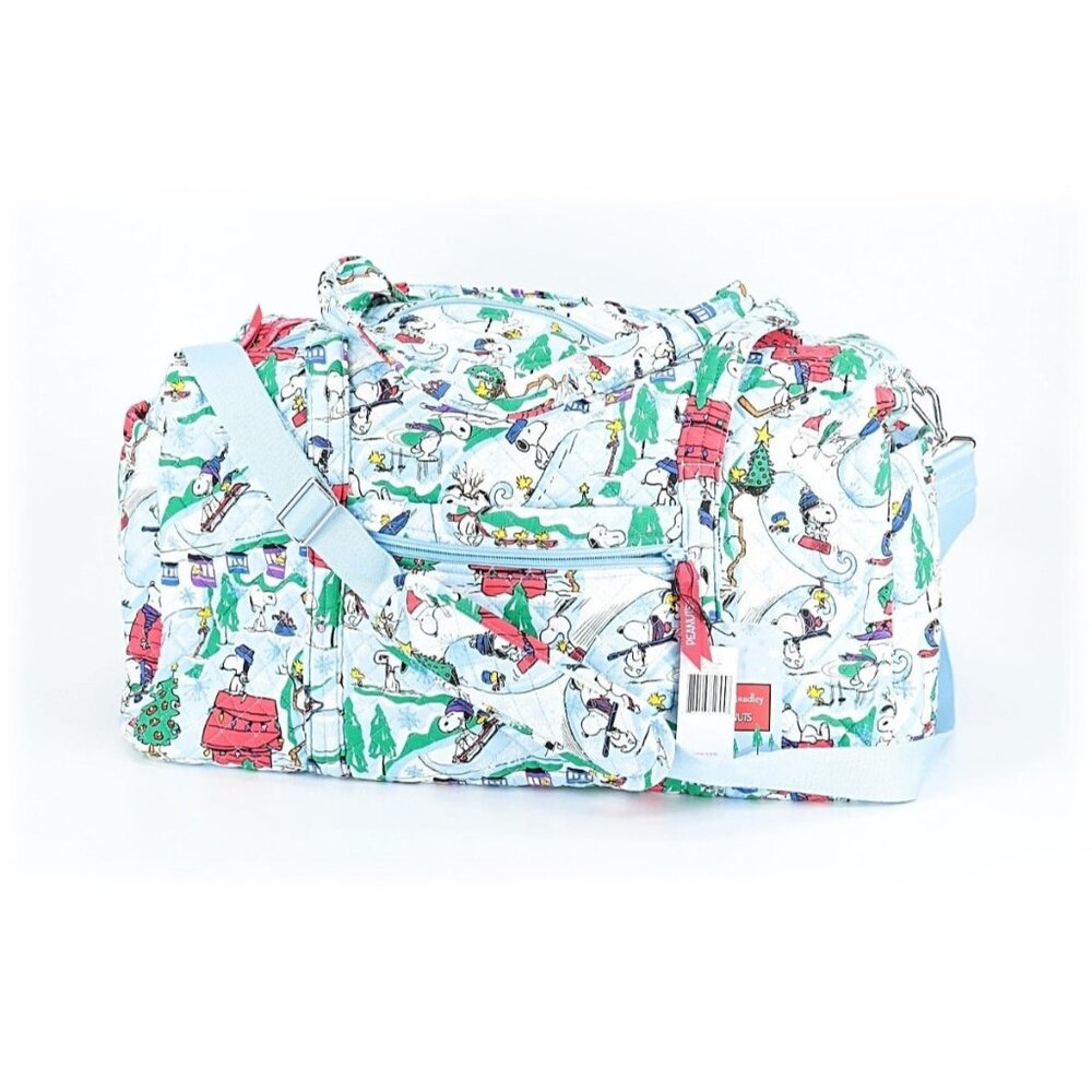 NWT Vera Bradley x Peanuts Large Travel Duffel in Ski Slope Snoopy Duffle